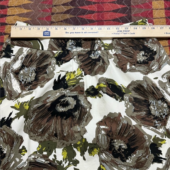 J.Crew Size 6 Floral Cotton A-Line Lined Pleated Skirt Pockets - Picture 7 of 12